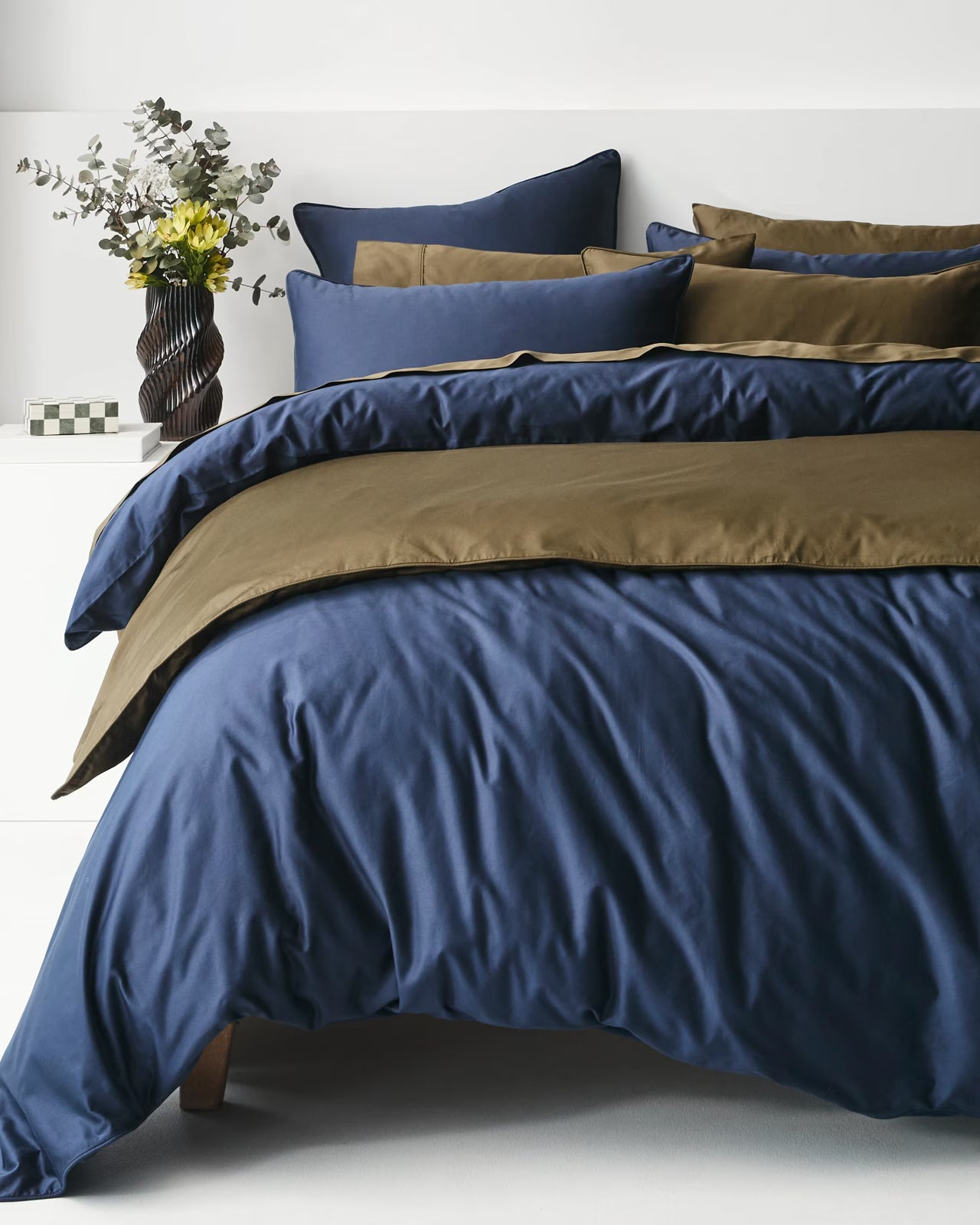 Luxury Egyptian Cotton Quilt Cover Set - Navy