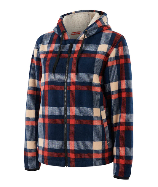 Hard Yakka Women's Check Zoodie - Cherry