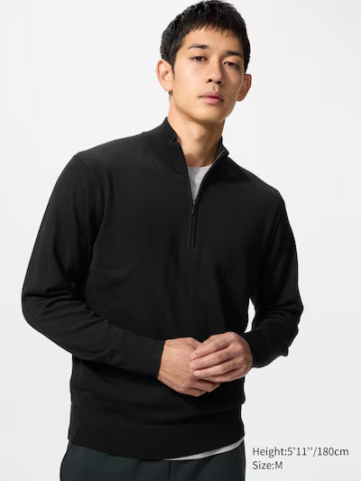 100% Australian Merino Half-Zip Sweater